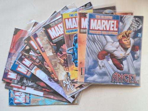 Marvel Figurine  Rare Blue Angel Variant + 13 Marvel Figurine Magazines and Iron Man DVD