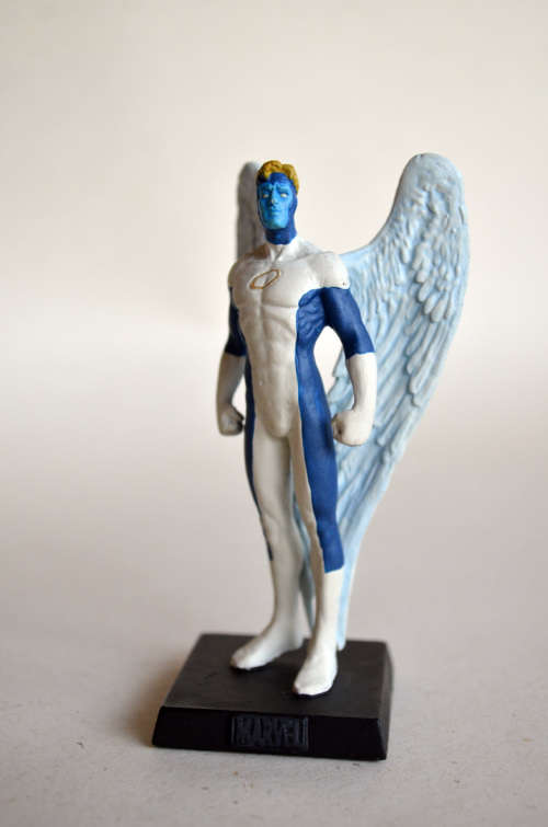 Marvel Figurine  Rare Blue Angel Variant + 13 Marvel Figurine Magazines and Iron Man DVD