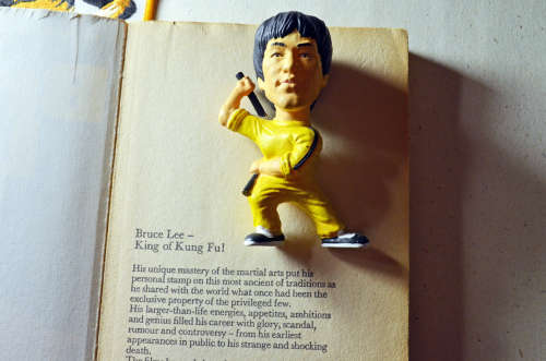 Legend of Bruce Lee  King of Kung Fu figurine VHS tape and Biography