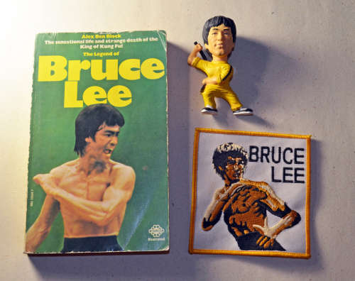 Legend of Bruce Lee  King of Kung Fu figurine VHS tape and Biography