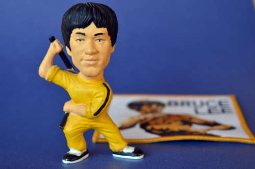 Legend of Bruce Lee  King of Kung Fu figurine VHS tape and Biography