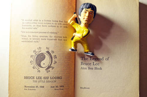 Legend of Bruce Lee  King of Kung Fu figurine VHS tape and Biography