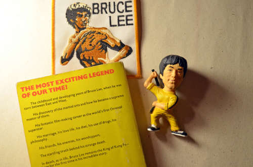 Legend of Bruce Lee  King of Kung Fu figurine VHS tape and Biography