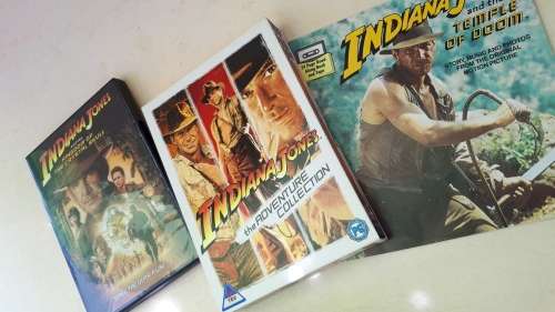 Indiana Jones  DVDs (4 x DVDs in boxed set) plus The Temple Of Doom 1984 booklet