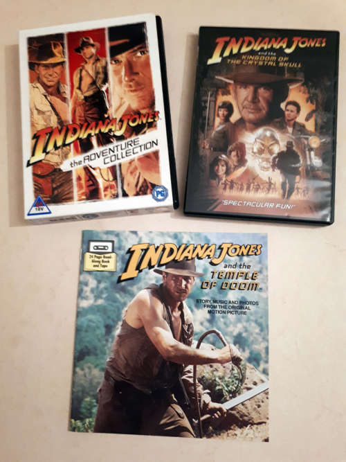 Indiana Jones  DVDs (4 x DVDs in boxed set) plus The Temple Of Doom 1984 booklet