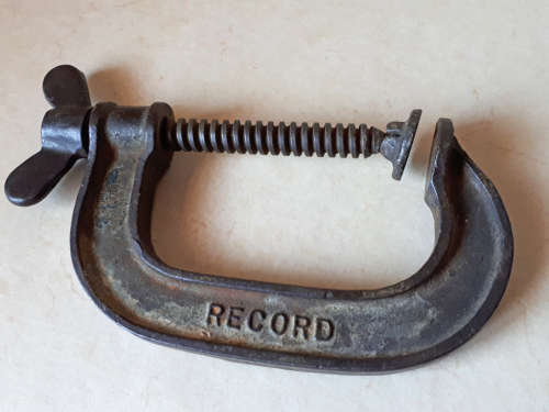 Vintage antique cast iron cabinet G-clamp (Record No. 3)