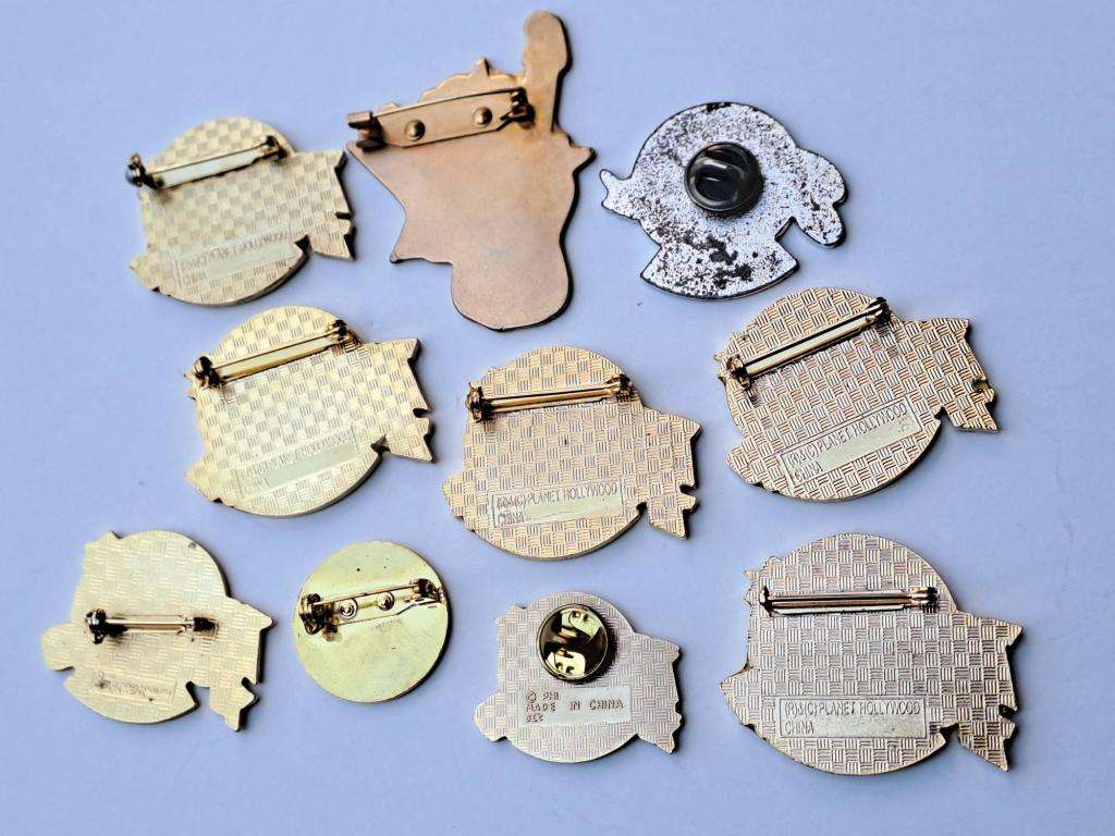 Planet Hollywood 7 Vintage Pin badges 1990s. The restaurant was founded in New York City in 1999