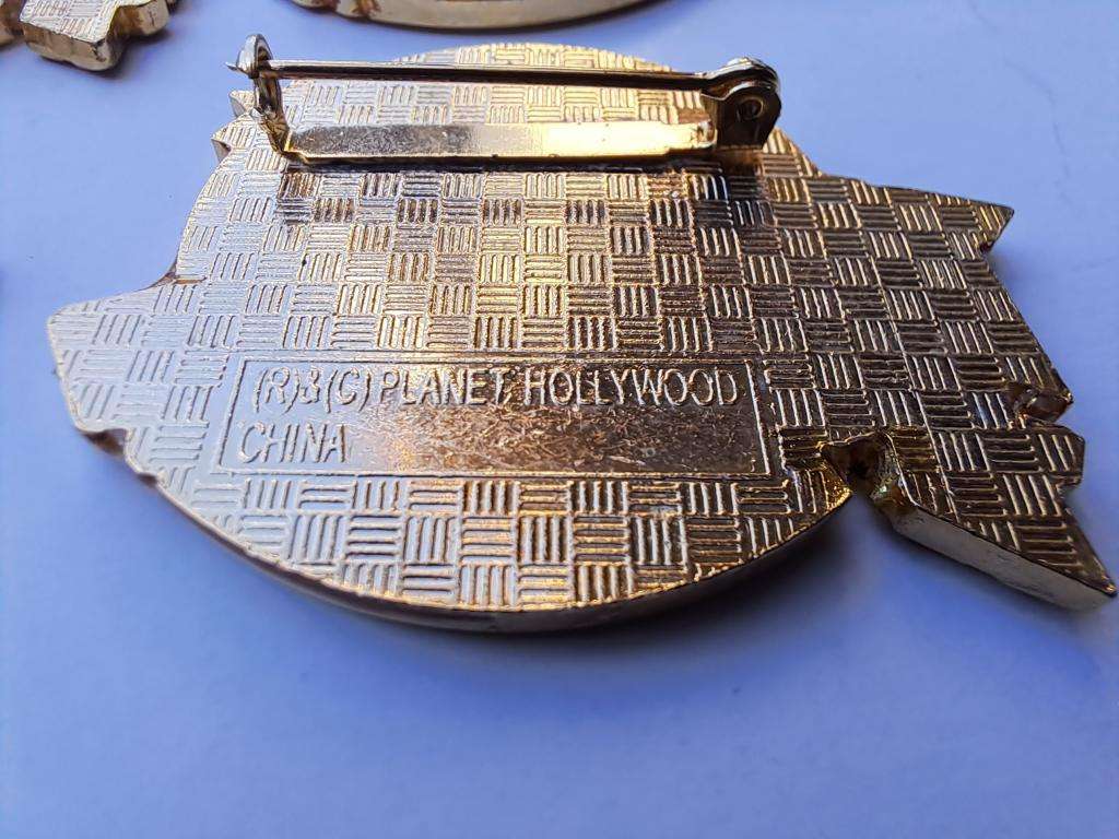 Planet Hollywood 7 Vintage Pin badges 1990s. The restaurant was founded in New York City in 1999