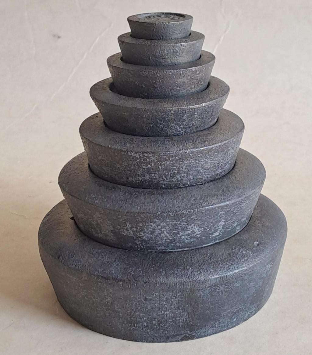 Antique cast-iron imperial weights as used in old home kitchens and grocery stores