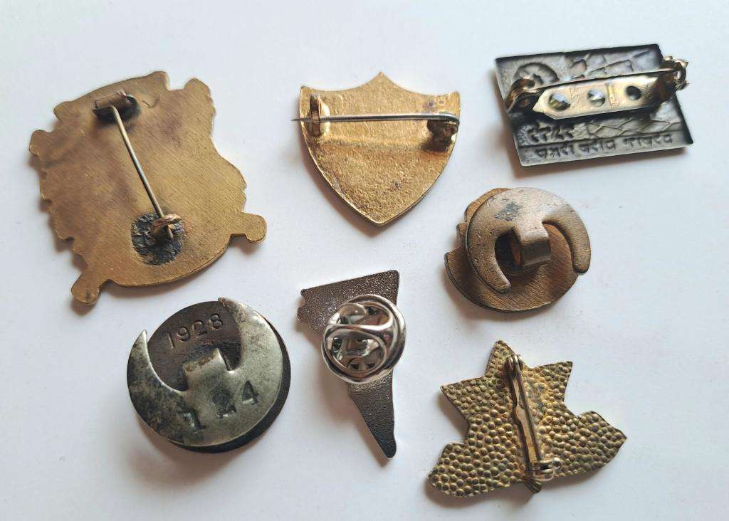 Maccabi pin badges. Judaica collection of rare Jewish Guild badges (7 x badges in total)