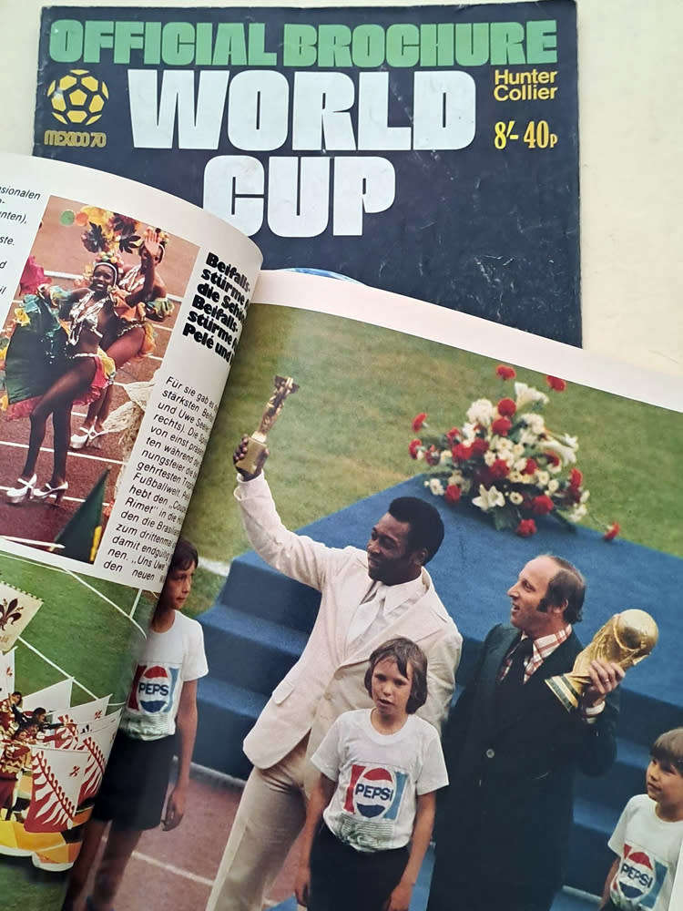 FIFA World Cup Tournament brochures and 2010 Final Programmes with Zakumi mascot and pin badge