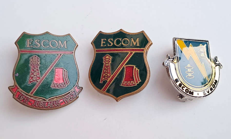 Vintage historic South African banks pin badges and Eskom pin badges