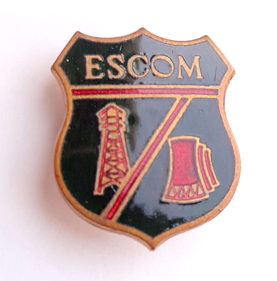 Vintage historic South African banks pin badges and Eskom pin badges