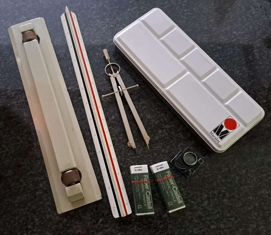Architect, Designer and Draughtsman traditional (non-computer) tools of the trade.