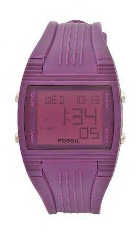 BRAND NEW - Digital Fossil DQ1197 Unisex Purple Plastic Watch
