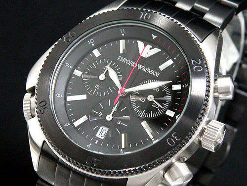 **Emporio Armani Mens Sports PVD Black Chronograph**R5499**