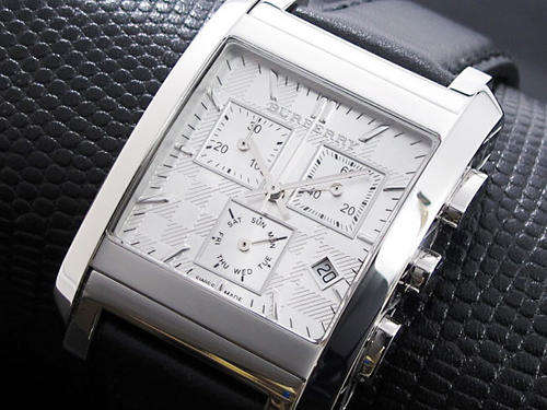 ONLY 1!!Mens Burberry Square Face Chronograph W/ Box Papers etc**R5299**