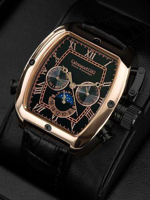 *RARE NEW MODEL*Calvaneo 1583 Tonneau II ROSEGOLD*Automatic AWESOME WATCH**