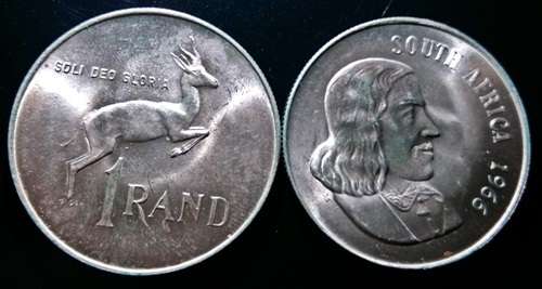 ## 2 x 1966 South Africa English Silver R1 ## Bid per Coin for Both
