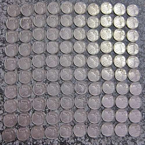 ## Collection of 100 x 2002 Johannesburg World Summit R1 Coins  ##bid per coin for ALL