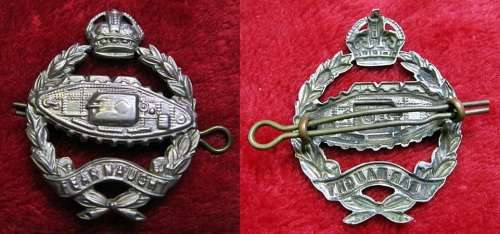 ## Suspected Union of South Africa Tank Corps Cap Badge ##