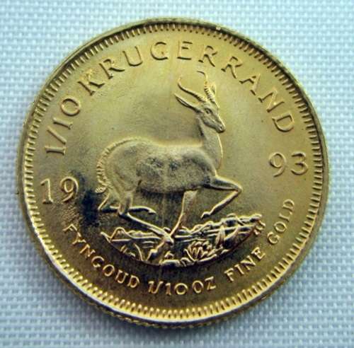 ## UNC 1993 South Africa 1/10 Oz Kruger Rand ** Bid per Coin - 3 Available ##