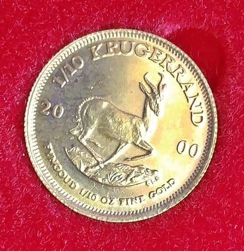 ## Proof 2000 1/10th Oz Kruger Rand in Red SAM Box ## Bid per Coin