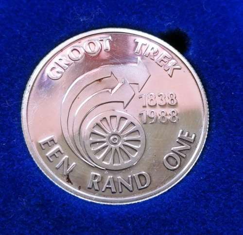 ## Proof 1988 South Africa Silver Groot Trek R1 in SAM Box ##