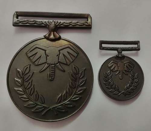 ## Venda Defence Force Medal No. 0307 with Miniature  ** No Ribbon ##