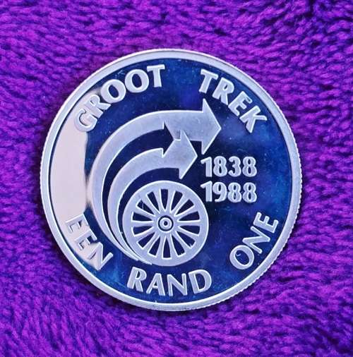 ## Proof 1988 South Africa Silver Groot Trek R1 ## No Box & No COA