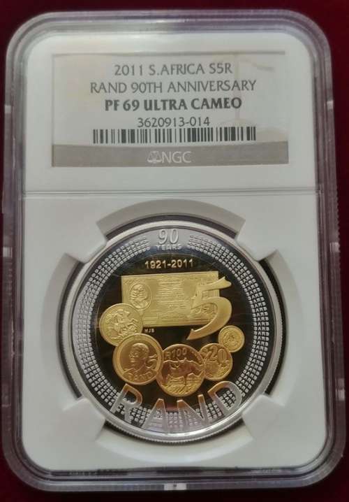 ## 2nd Finest Known 2011 Rand 90th Anniversary Crown PF 69 Ultra Cameo ##