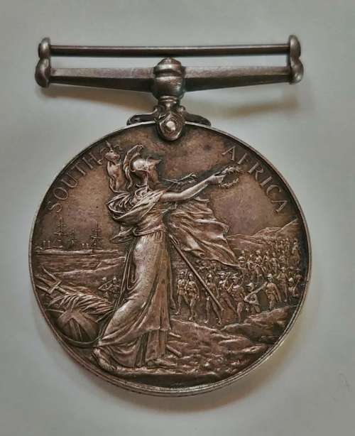 ## QUeen South Africa Medal ** 44 Pte H. Coleman New Eng. M.R. - No Ribbon  ##