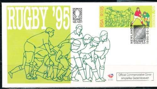 RSA  1995 -   WORLD CUP RUGBY  F/DAY COVER