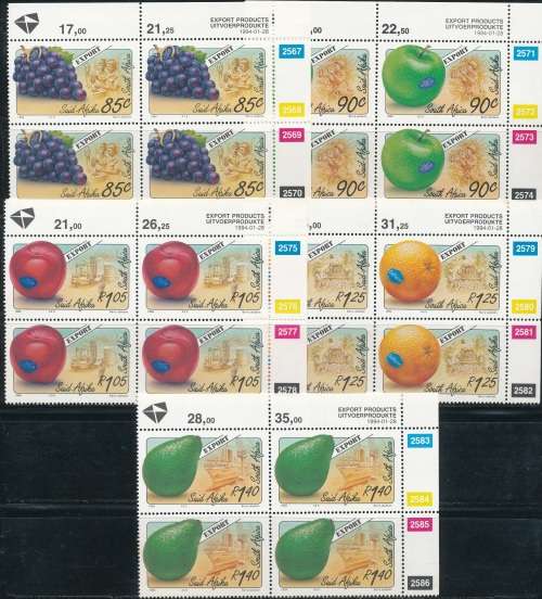 RSA  1994 -  EXPORT FRUITS  SET OF CONTROLS FINE MINT