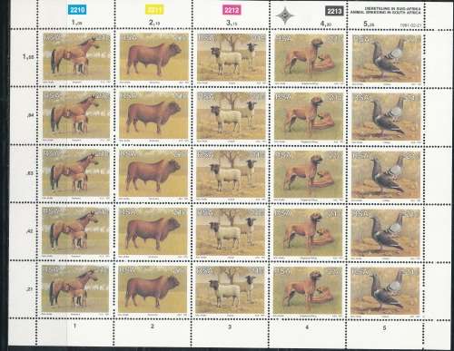 RSA  1991 -  ANIMAL BREEDING  FULL SHEET  FINE MINT