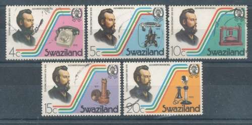 SWAZILAND -  ANNIV OF THE TELEPHONE  SET  FINE USED