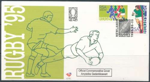RSA  1995 -   WORLD CUP RUGBY  F/DAY COVER