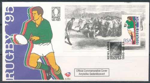 RSA  1995 -   WORLD CUP RUGBY  F/DAY COVER