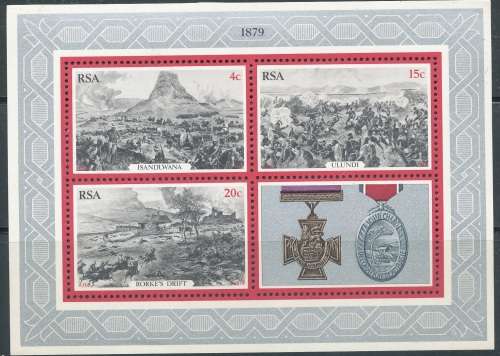 RSA  1979 - CENTENARY OF ZULU WAR MINI-SHEET  FINE  MINT