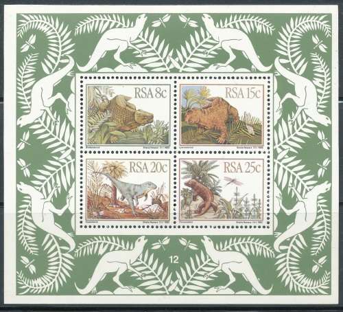 RSA  1982 - PREHISTORIC ANIMALS MINI-SHEET  FINE  MINT