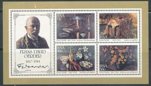 RSA  1985 - PAINTINGS BY OERDER  MINI-SHEET  FINE  MINT