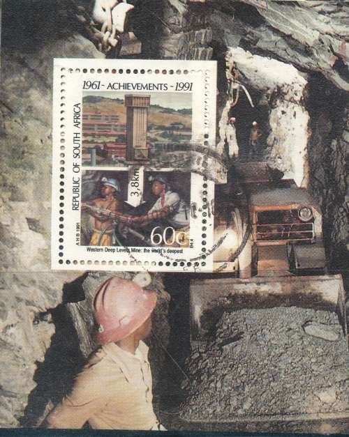 RSA  1991 - ANNIV OF REPUBLIC  MINI-SHEET POSTALLY USED