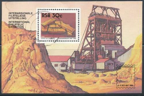 RSA  1986 -  THE GOLDEN CITY  MINI-SHEET POSTALLY USED