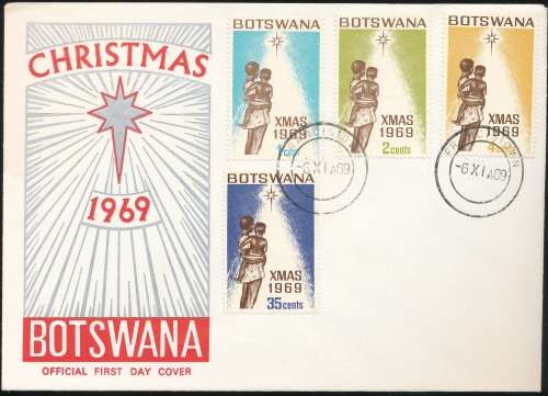 BOTSWANA - 1969  CHRISTMAS  F/DAY COVER