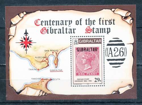 1986  -  GIBRALTAR  -  Anniversary of the Postage Stamp -  MINI-SHEET  - FINE  MINT