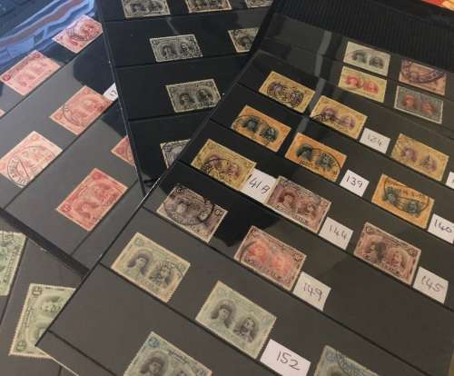 1910 -  RHODESIA BSAC   DOUBLE HEADS  GALORE -   62  ITEMS  IN  TOTAL  -   MANY SCANS BELOW