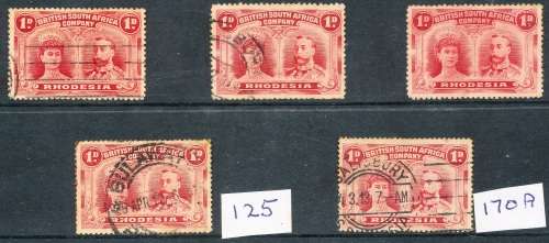 1910 -  RHODESIA BSAC   DOUBLE HEADS  GALORE -   62  ITEMS  IN  TOTAL  -   MANY SCANS BELOW