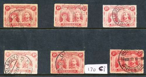 1910 -  RHODESIA BSAC   DOUBLE HEADS  GALORE -   62  ITEMS  IN  TOTAL  -   MANY SCANS BELOW
