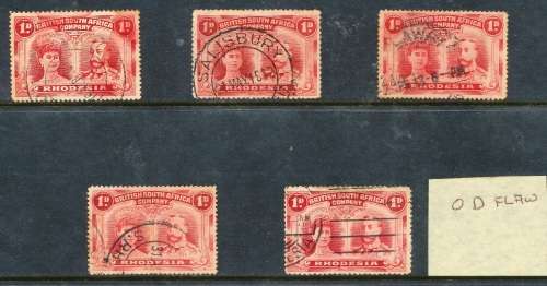 1910 -  RHODESIA BSAC   DOUBLE HEADS  GALORE -   62  ITEMS  IN  TOTAL  -   MANY SCANS BELOW