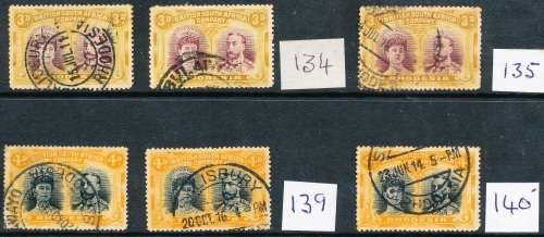 1910 -  RHODESIA BSAC   DOUBLE HEADS  GALORE -   62  ITEMS  IN  TOTAL  -   MANY SCANS BELOW